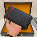 New Wallet Men's New Wallet Men's Leather Long Wallet Zipper Bag S02