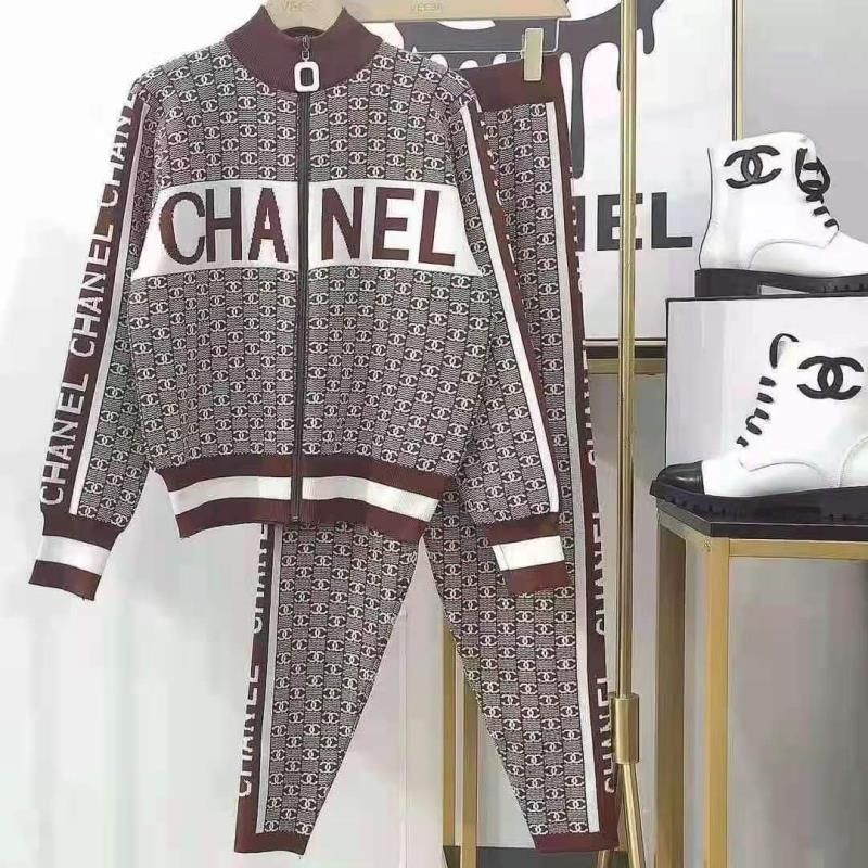 Fashion knitted casual cardigan two-piece set PF1023101324