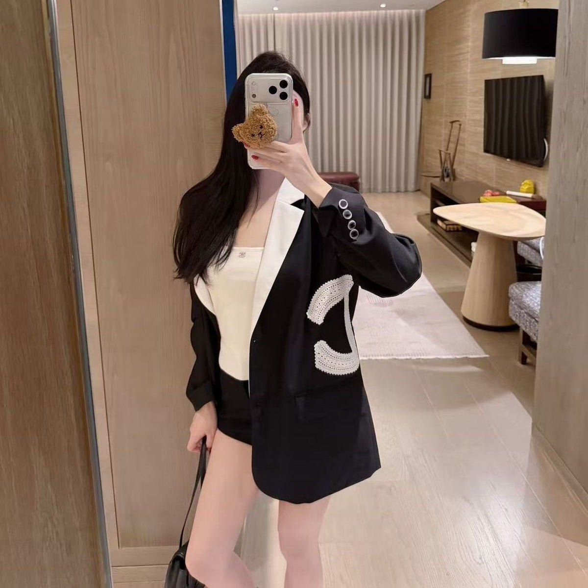 Lace-embroidered blazer 0726091104