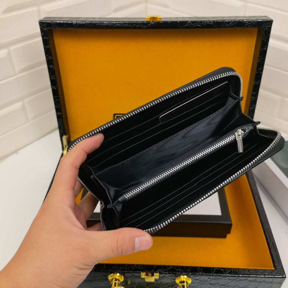 New Wallet Men's New Wallet Men's Leather Long Wallet Zipper Bag S02