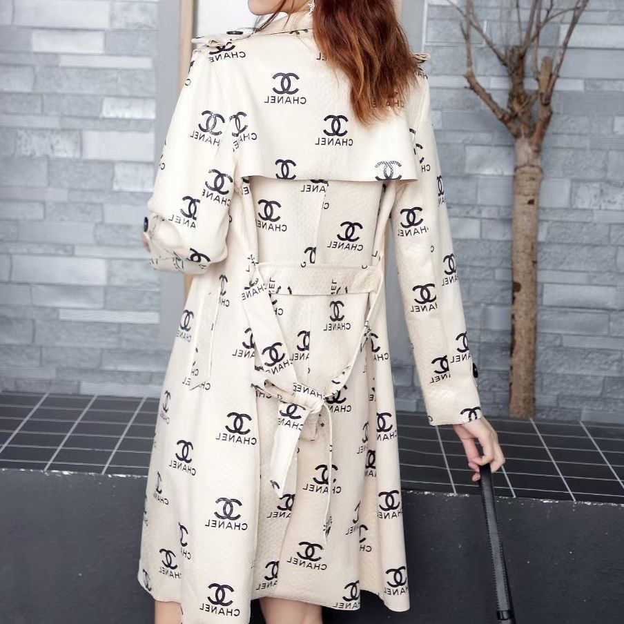 Fashion new leather trench coat PD1023071704