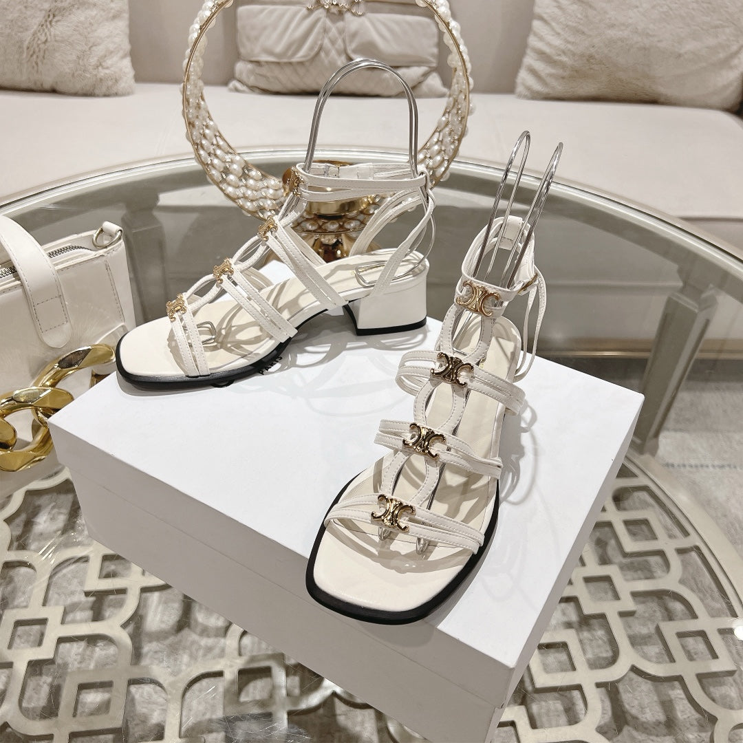 CLN new fashion retro thick heel sandals 0725031008