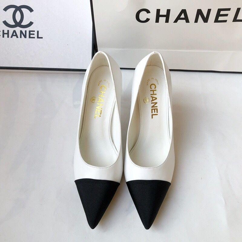 Double C Color Block Pearl High Heels 0823112305