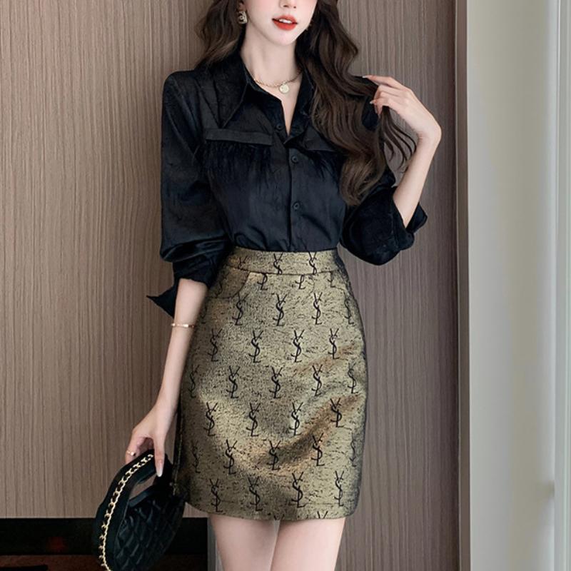 New Fashion Versatile Shirt High Waist Skirt 1024010504
