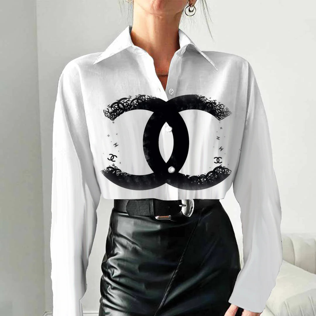 High quality fashion versatile printed long sleeve shirt 3D1024051424