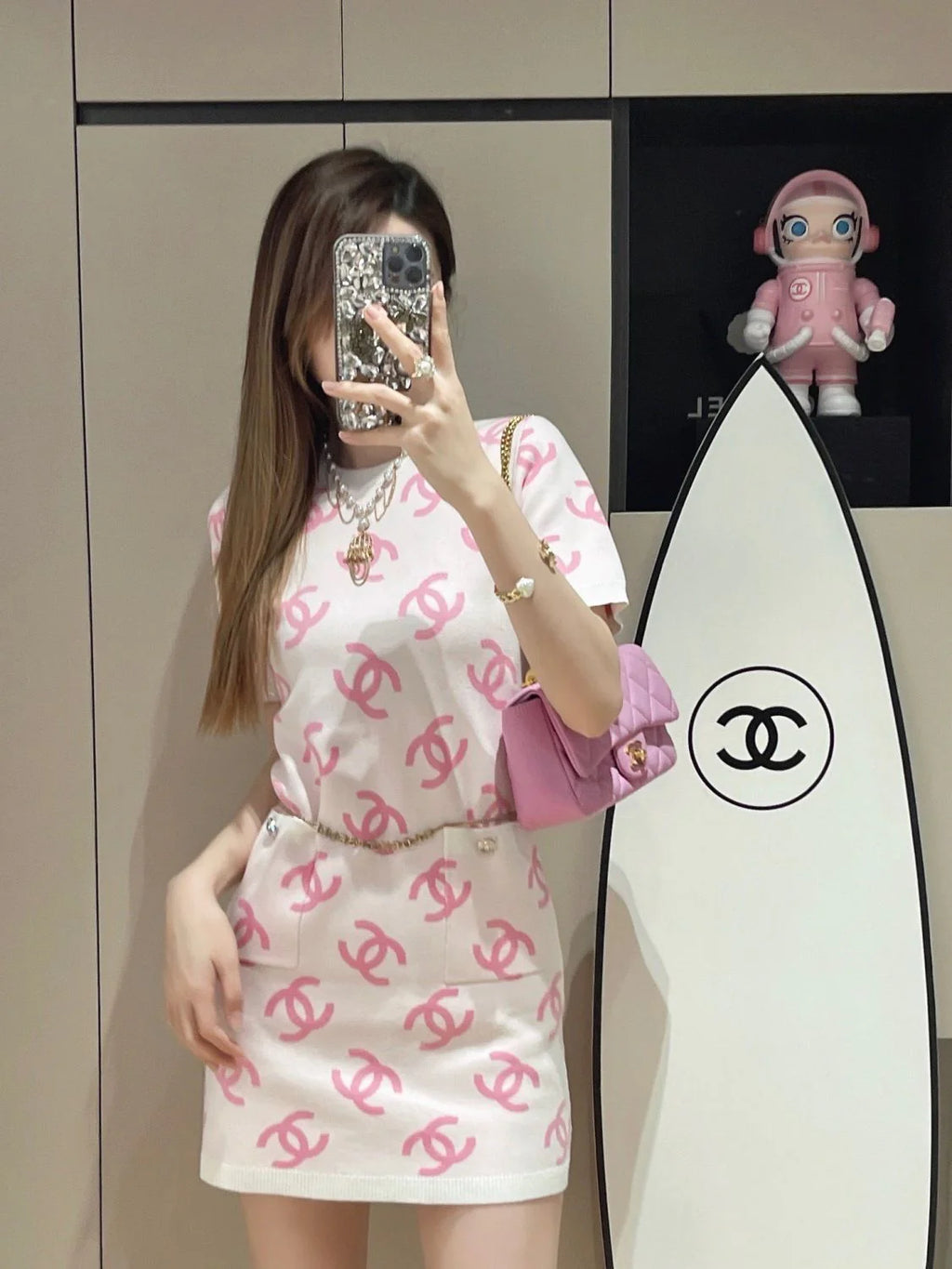 Fashion New Slim-fit Slim-fit Knitted Short-sleeved Dress 1024041621