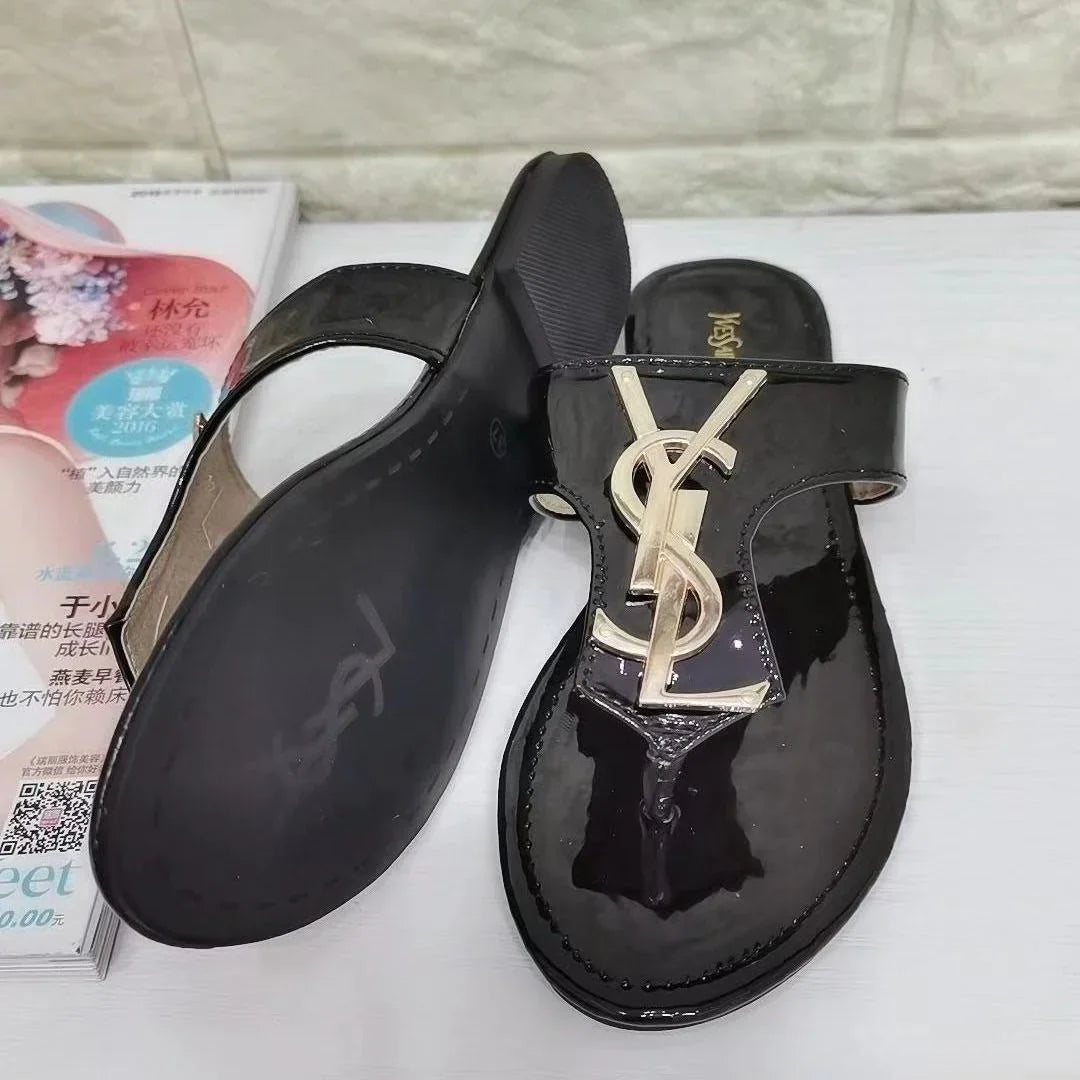 Women's All-match New Leather Thong Sandals 1024031802