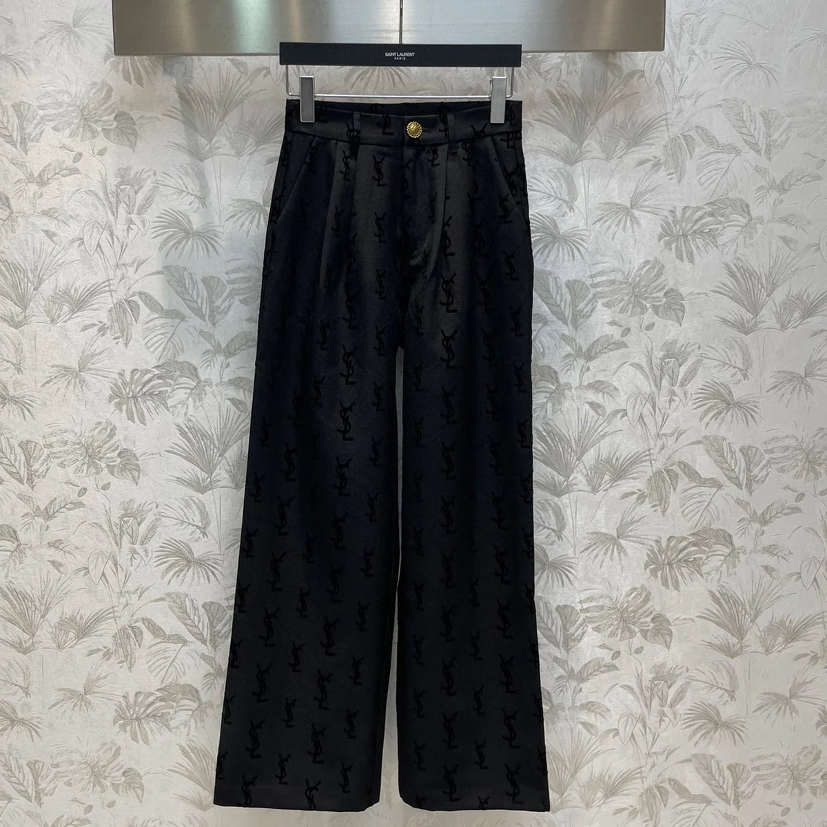 Flocked logo wide-leg trousers 1824021905