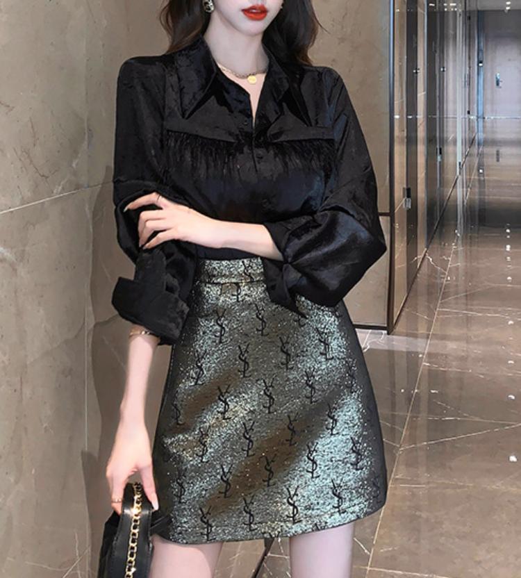 New Fashion Versatile Shirt High Waist Skirt 1024010504