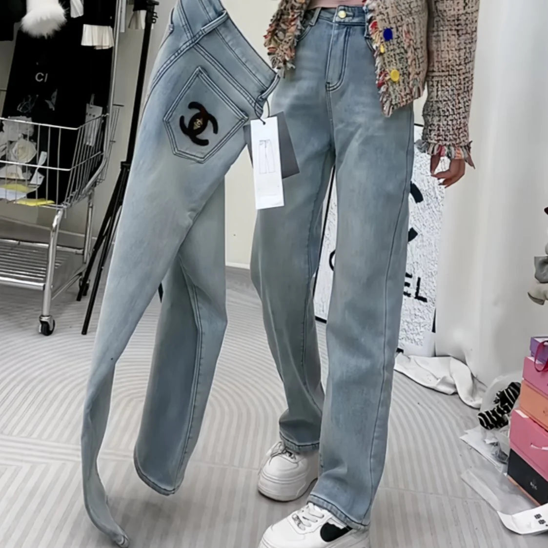 New Large Size Stretch Straight Trousers 1024030601