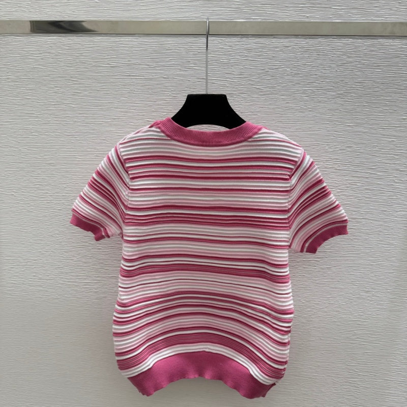 New Fashion Women's Knit Short Sleeve Top DM1326092401