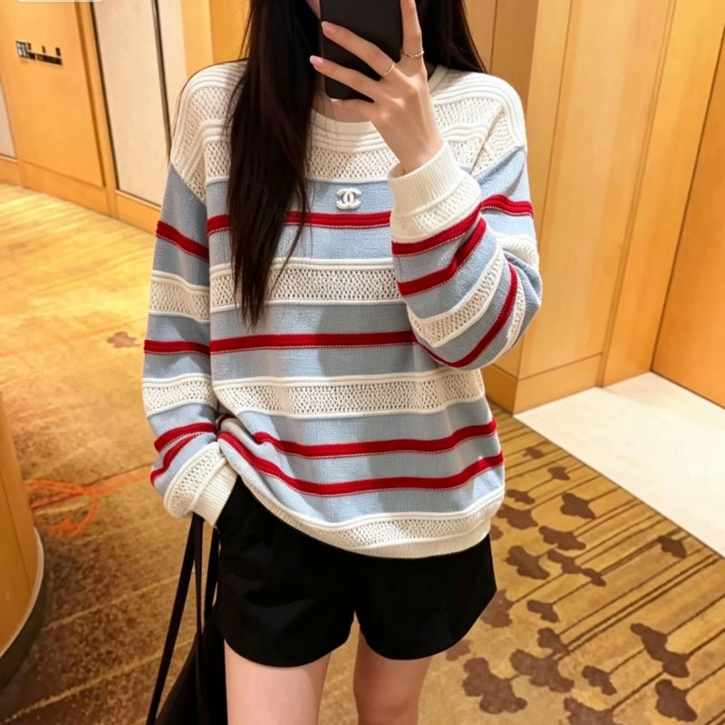 New Fashion Women's CC Knit Long Sleeve Top DM1326092403