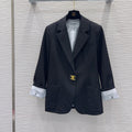 New Fashion Women's CC Rolled Cuff Blazer Jacket CQQ1326092408