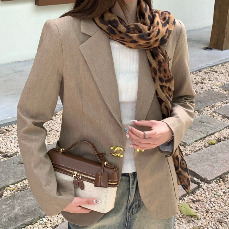 New Fashion Women's CC Rolled Cuff Blazer Jacket CQQ1326092408