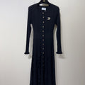 New Fashion Women's CC Ice Silk Knit Long Sleeve Midi Dress CQQ1326092412