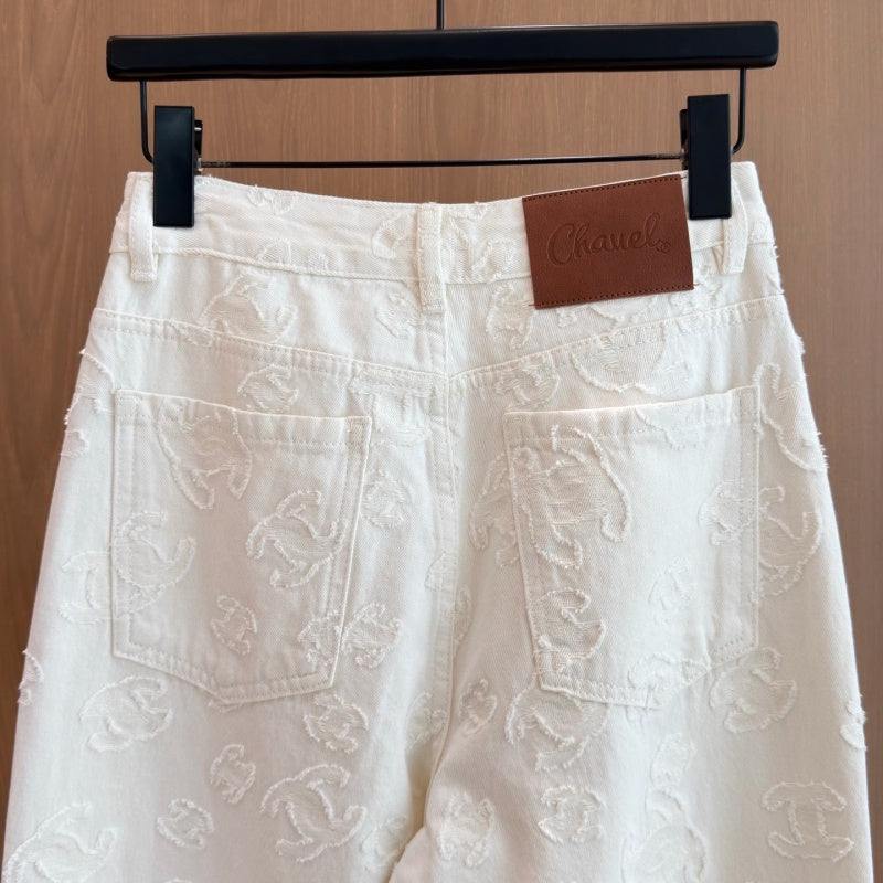 New Fashion Women's CC Jacquard Wide Leg Jeans CQQ1326092413