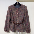 New Fashion Women's CC Wool Tweed Jacket with Belt DM1326092416