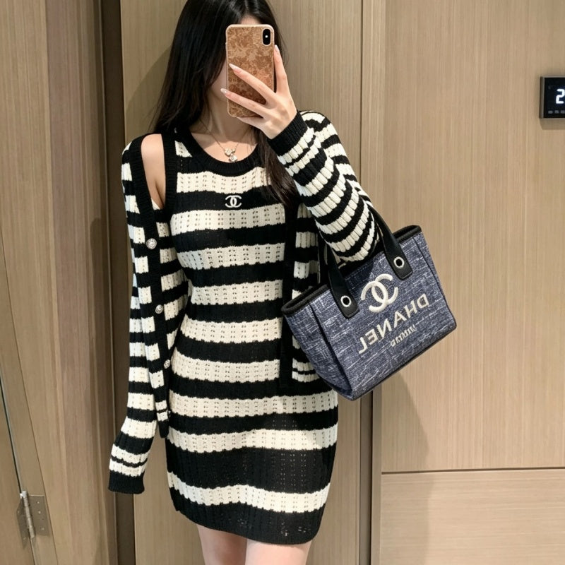 New Fashion Women's Striped Knit 2-Piece Set  DM1326092429