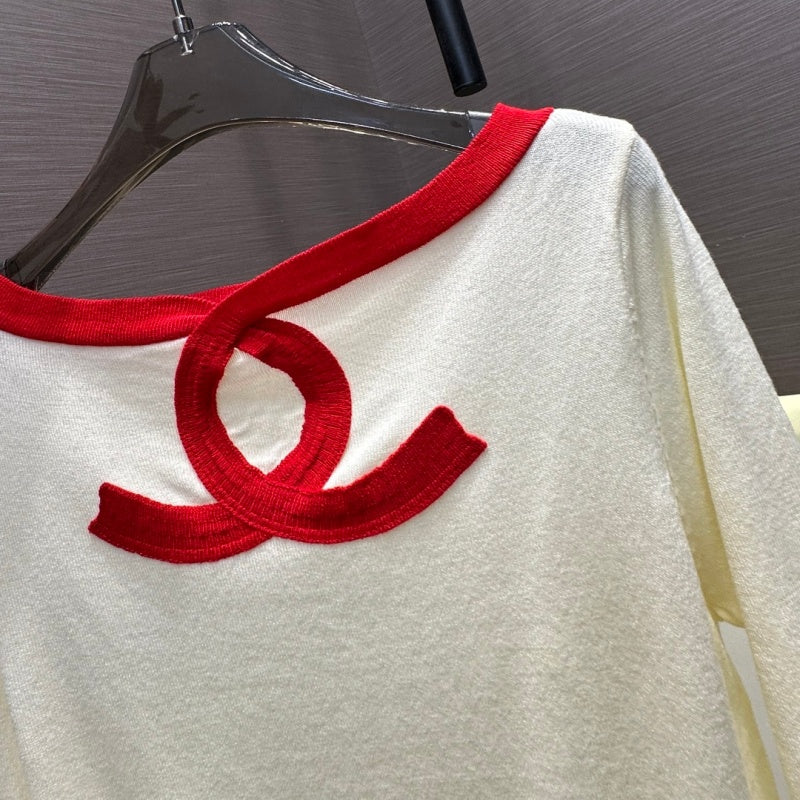 New Fashion Women's CC Contrast Color Knit Top DM1326092832