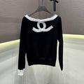 New Fashion Women's CC Contrast Color Knit Top DM1326092832