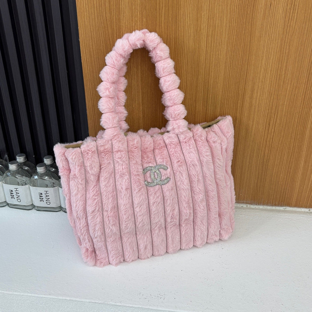 New Fashion Women CC Plush Tote Handbag JL1326092912