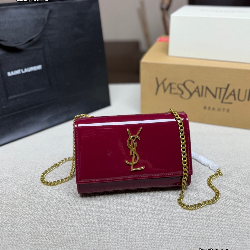 New Fashion Women Patent Leather Chain Crossbody Bag XC1326092915