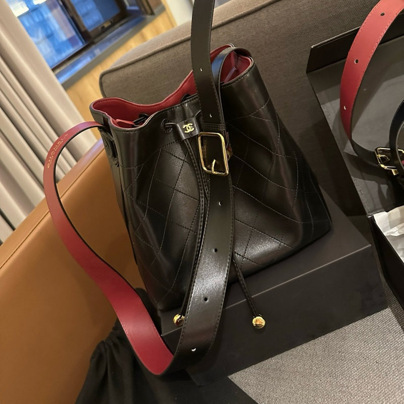 New Fashion Women Quilted Leather Bucket Bag XC1326092924
