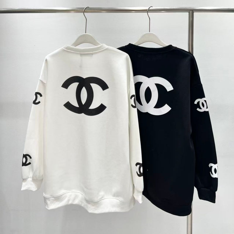 New Fashion Women's CC Printed Crew Neck Sweatshirt DM1326100802