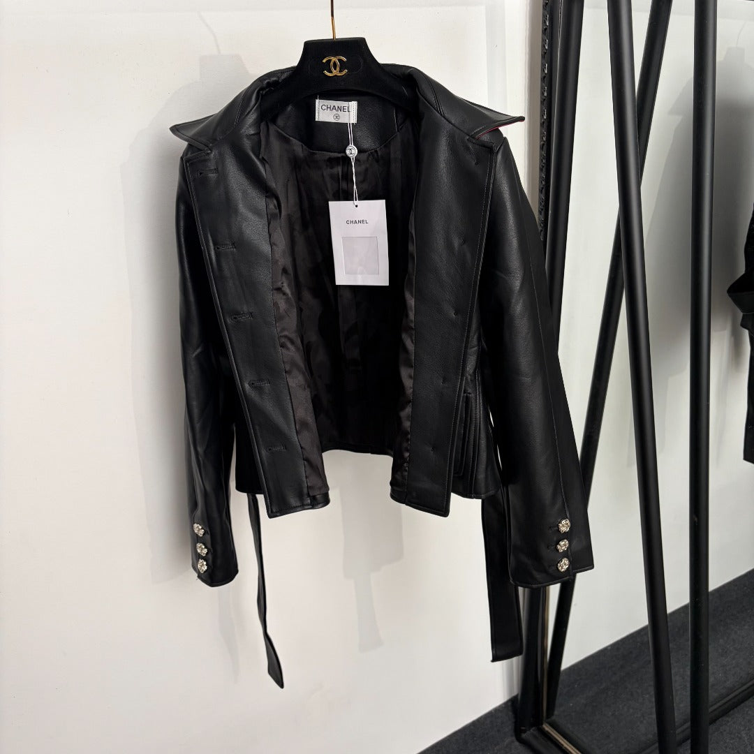 New Fashion Women's CC Leather Jacket DM1326100815