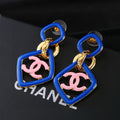 New Fashion Double C Enamel Square Drop Earrings ZS1326100902