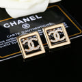 New Fashion Double C Rhinestone Square Stud Earrings ZS1326100903