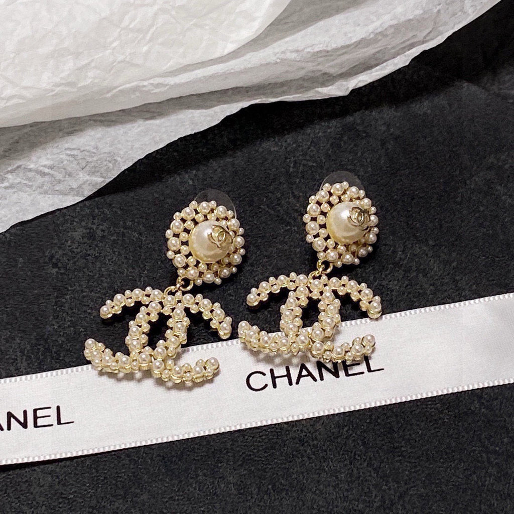 New Fashion Pearl Double C Drop Earrings ZS1326100905