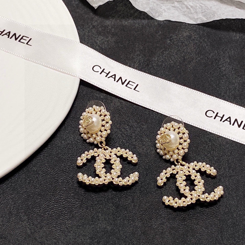 New Fashion Pearl Double C Drop Earrings ZS1326100905