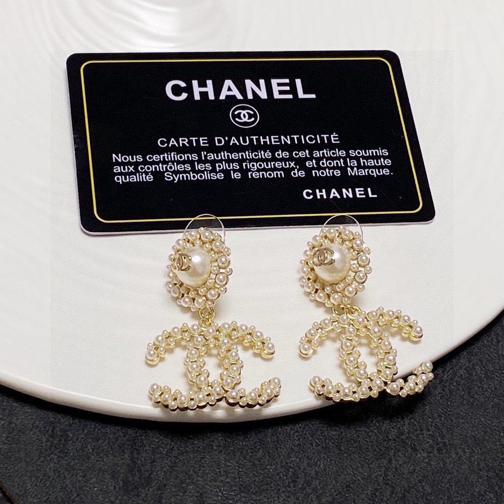 New Fashion Pearl Double C Drop Earrings ZS1326100905