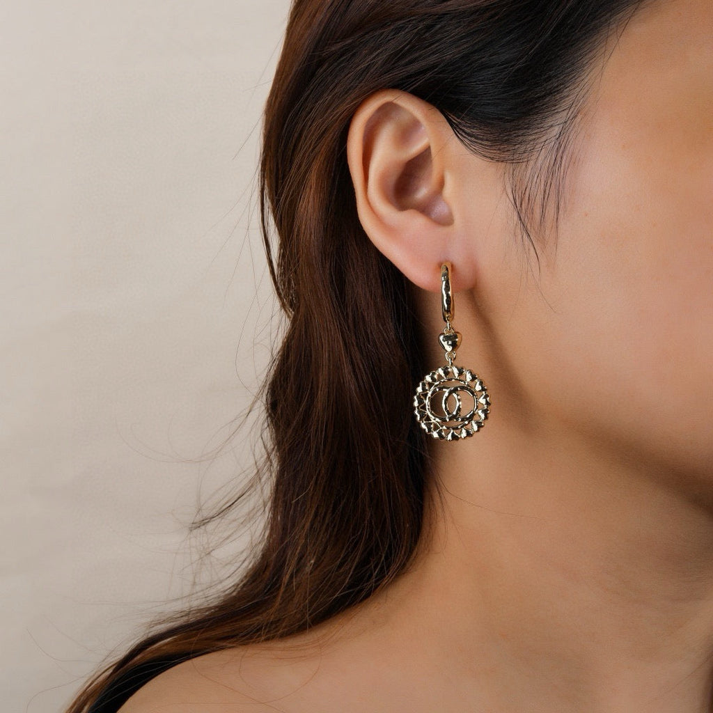 New Fashion Women's CC Hollow Drop Earrings ZS1326101007