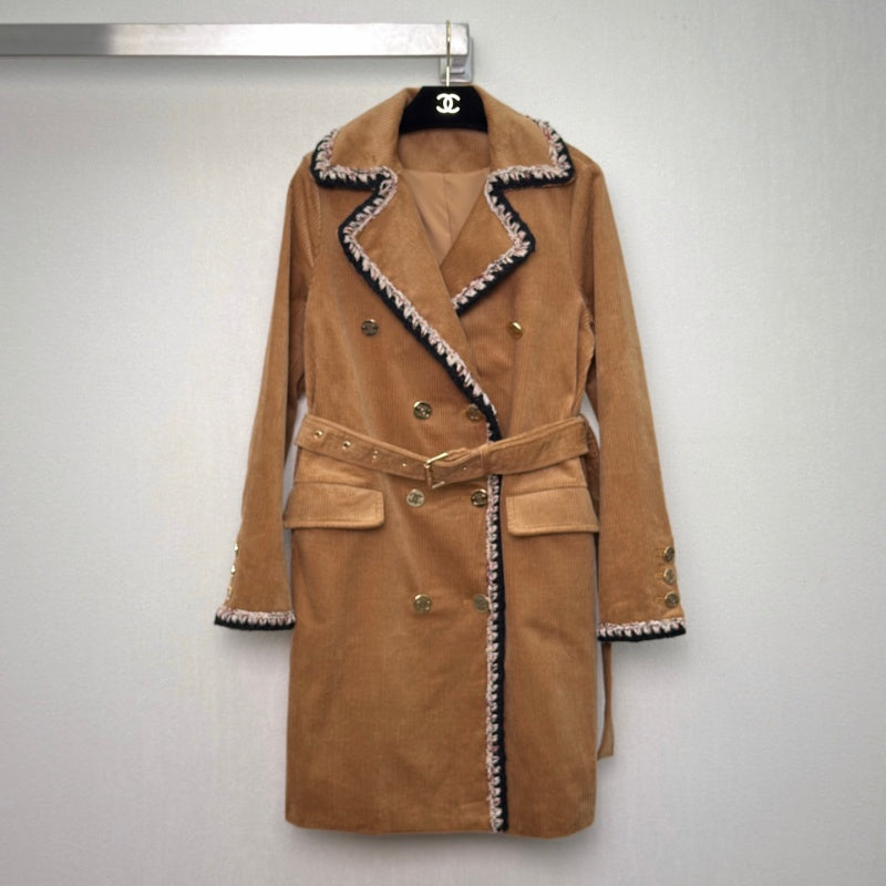 New Fashion Women's CC Corduroy Trench Coat DM1326101024