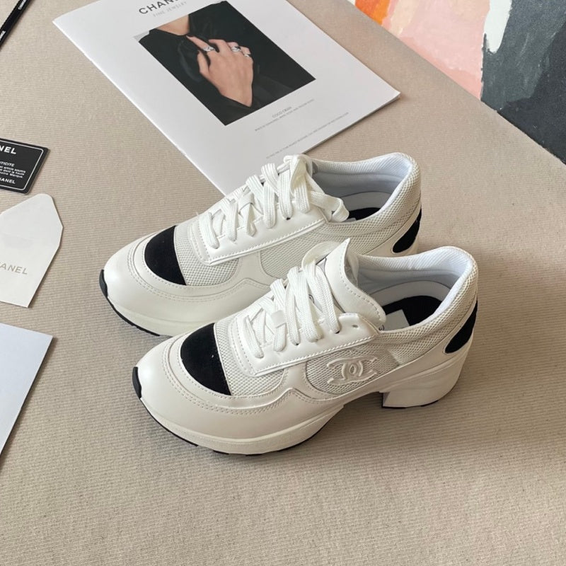 New Fashion Women's Block Heel Color Block Sneakers PF1326101220