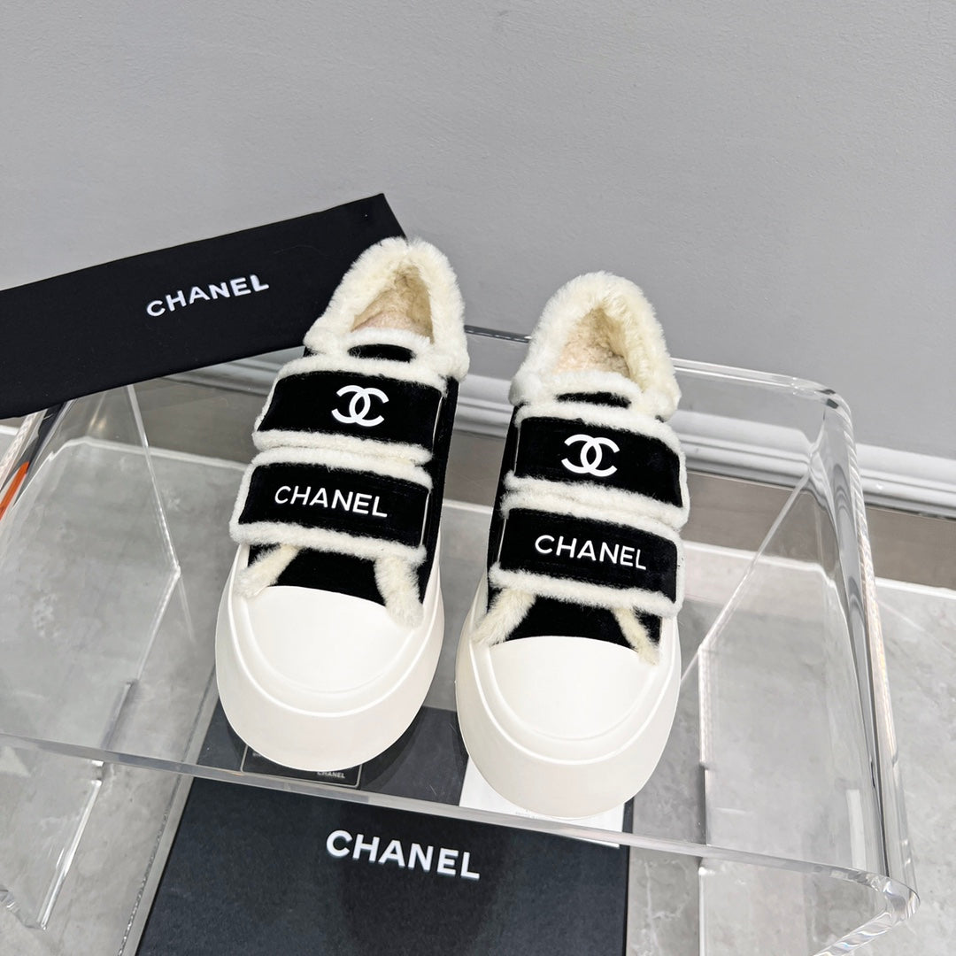 New Fashion Women's Velcro Fleece Lined Platform Sneakers XY1326101522