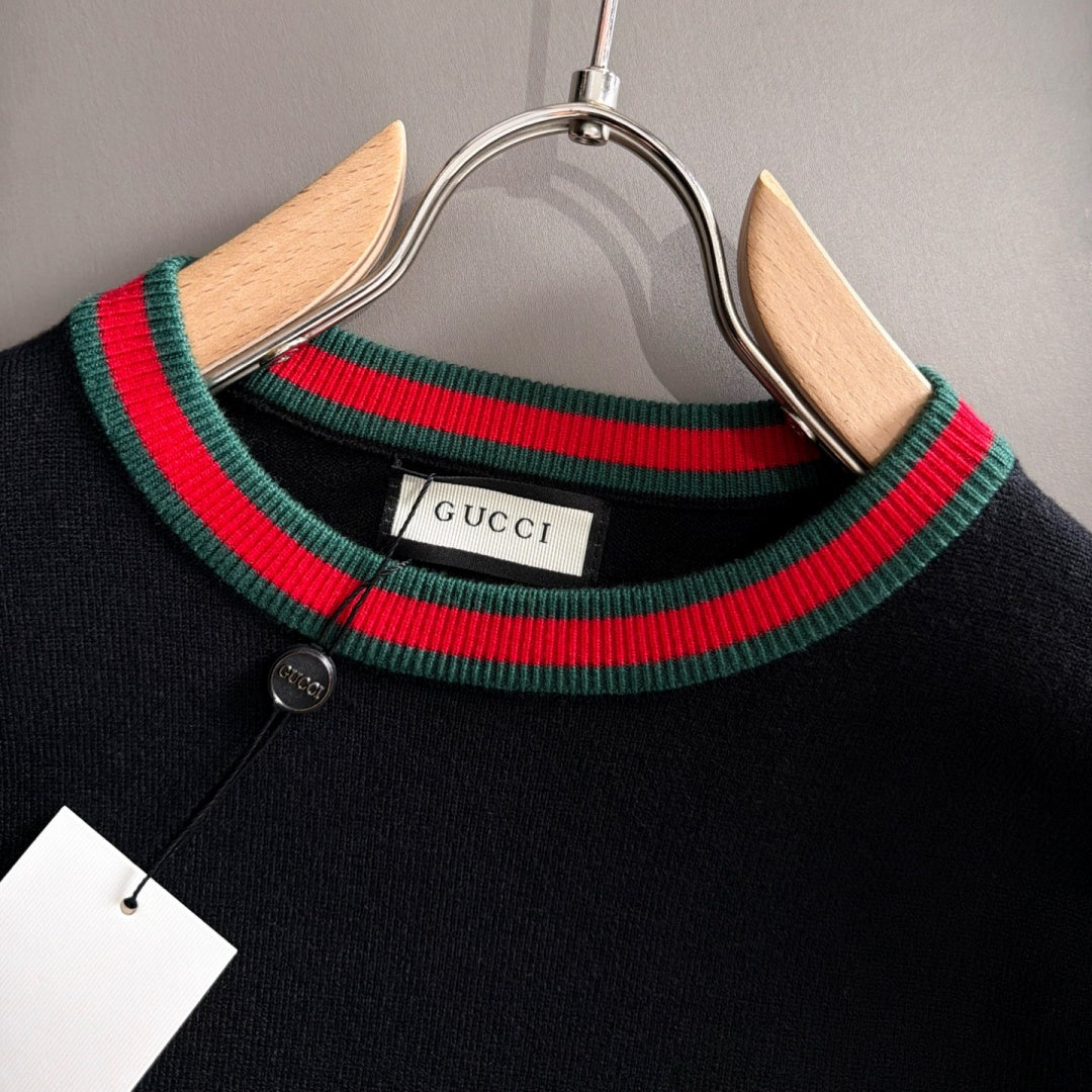 New Fashion Men's Web Stripe Crew Neck Sweater MJ1326102216