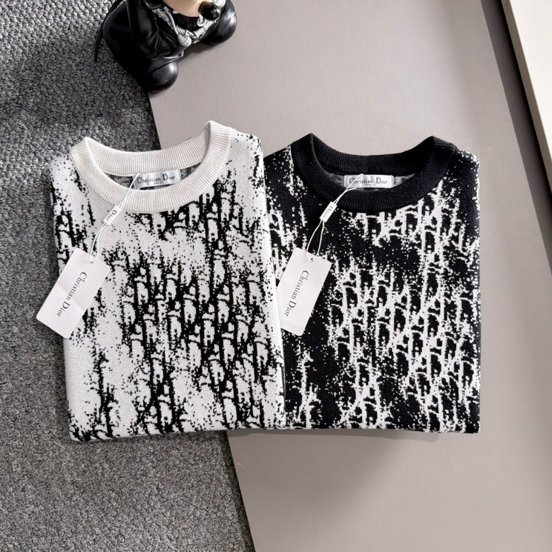 New Stylish All Over Jacquard Crew Neck Sweater MJ1326102226