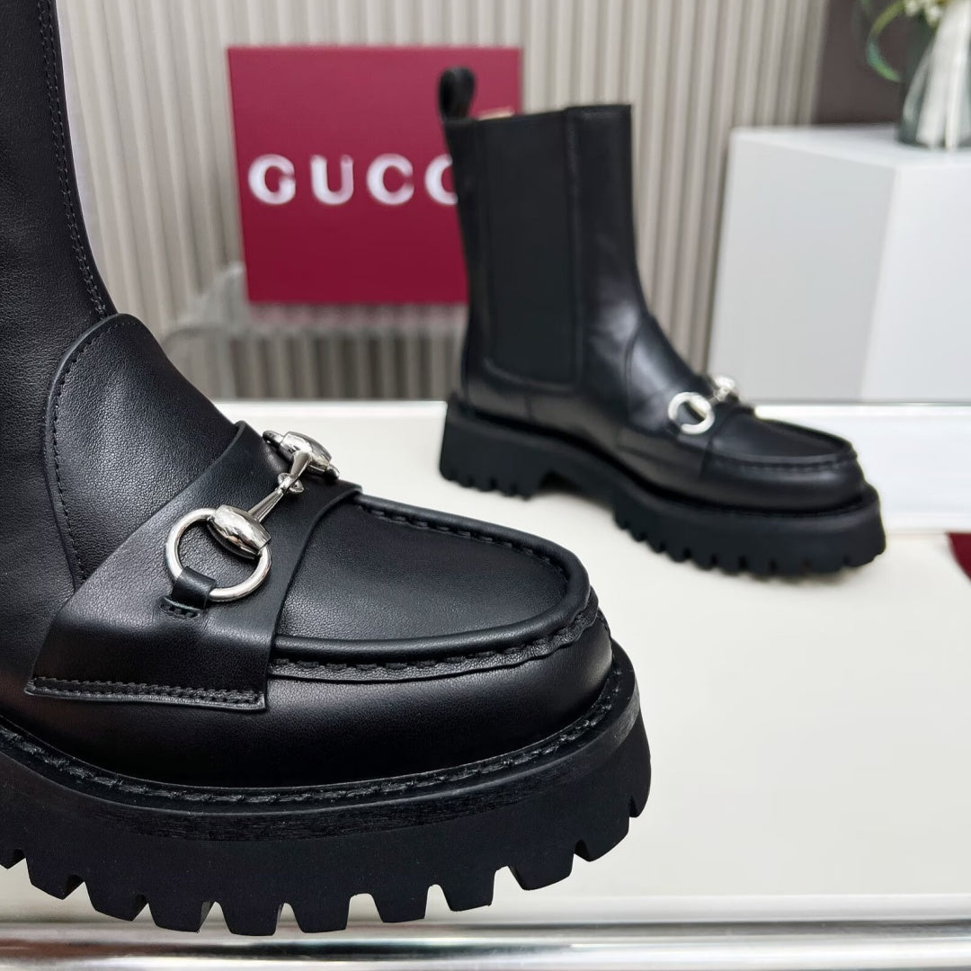 New Arrival Women's Horsebit Lug Sole Chelsea Boots XY1326102303