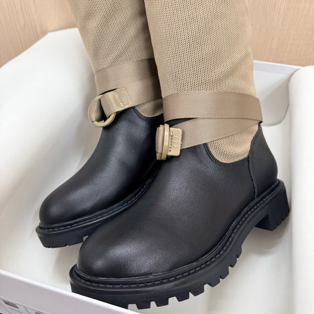 New Arrival Women's Logo Webbing Patch Knee High Boots PF1326102308