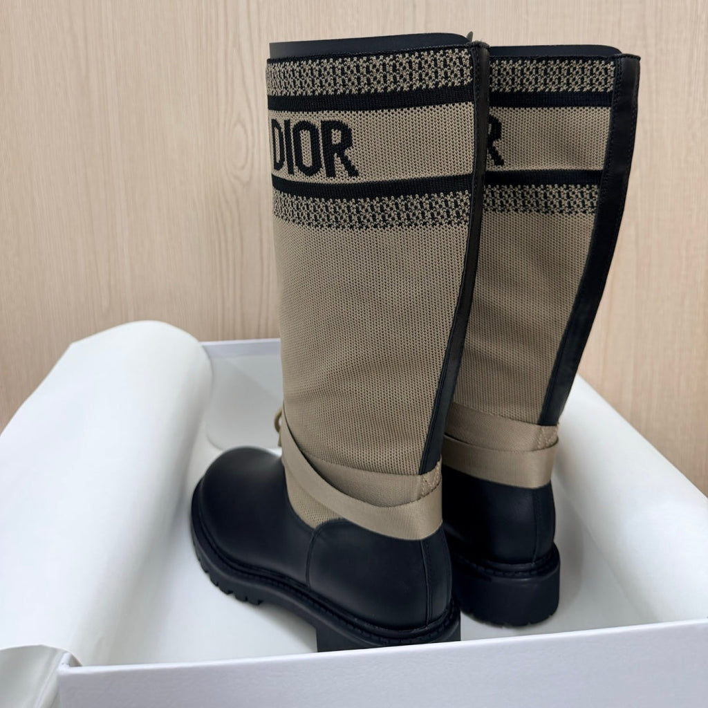 New Arrival Women's Logo Webbing Patch Knee High Boots PF1326102308