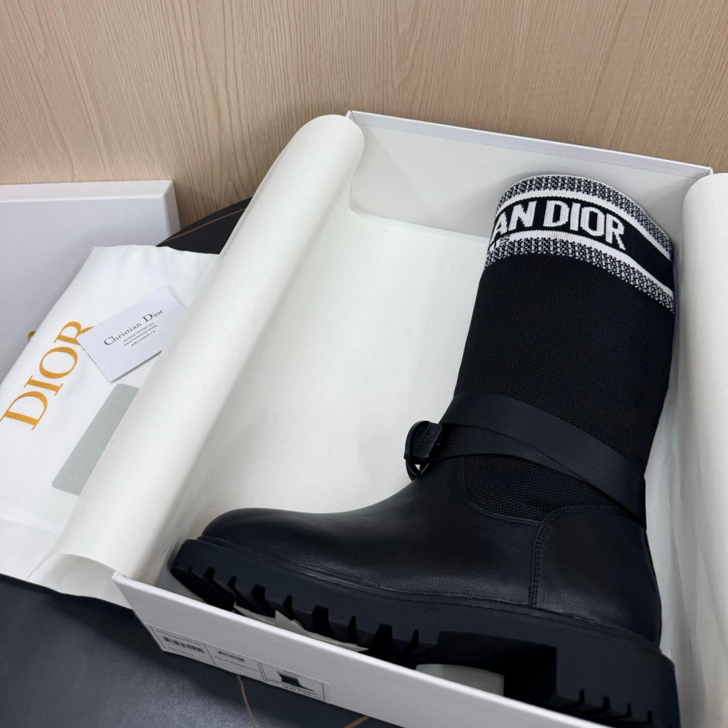 New Arrival Women's Logo Webbing Patch Knee High Boots PF1326102308