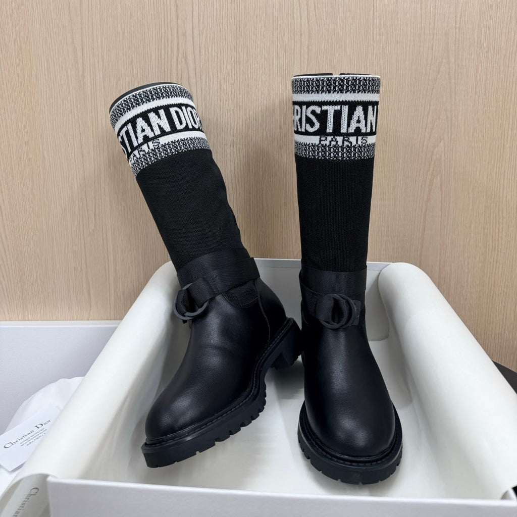 New Arrival Women's Logo Webbing Patch Knee High Boots PF1326102308