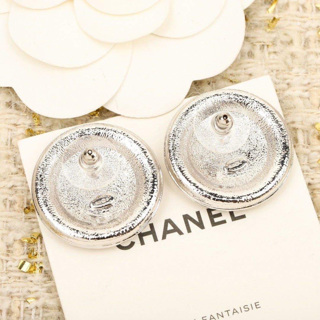 New Versatile Round CC Crystal Stud Earrings XC1326102609