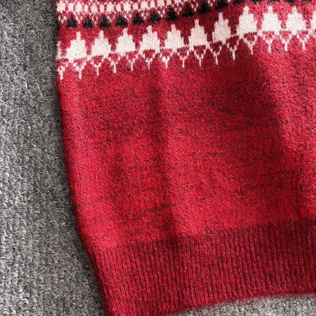 New Men's Fair Isle Jacquard Half Zip Collar Sweater MJ1326102701