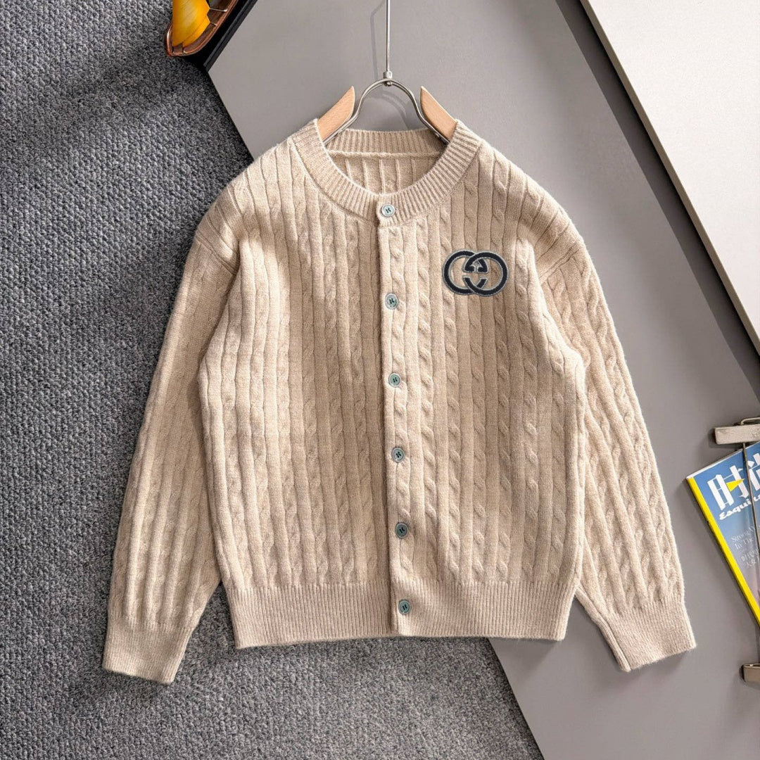 New Men's Cable Knit Embroidered Cardigan MJ1326102702