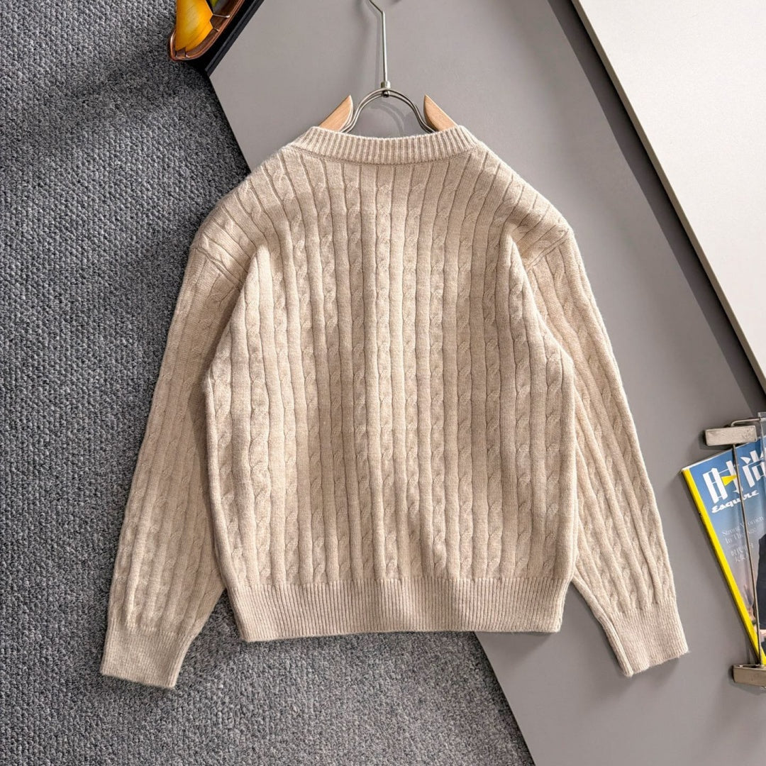 New Men's Cable Knit Embroidered Cardigan MJ1326102702