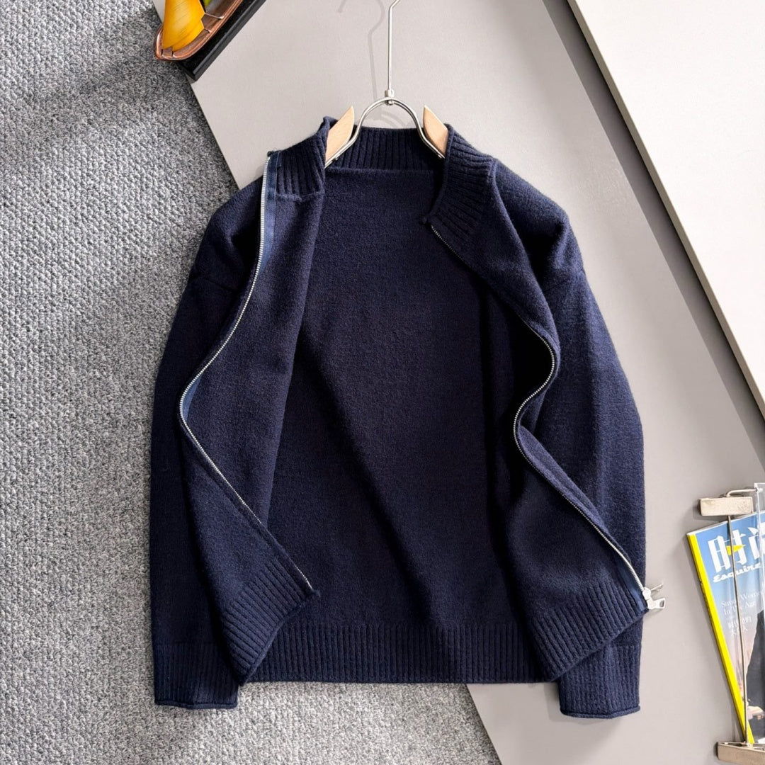 New Men's Mock Neck Zip Knit Cardigan MJ1326102703